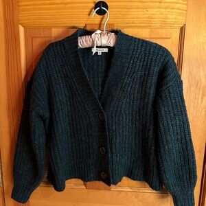 Madewell chunky cropped green Cardigan